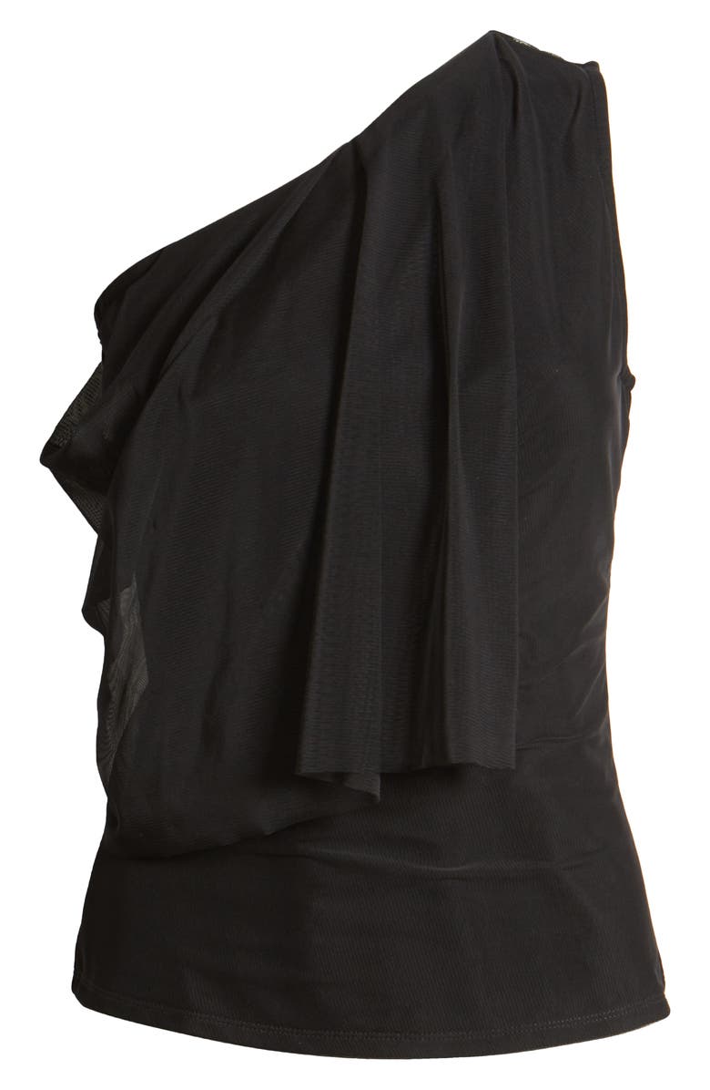 Marcella Zinnia One-Shoulder Top, Alternate, color, Black
