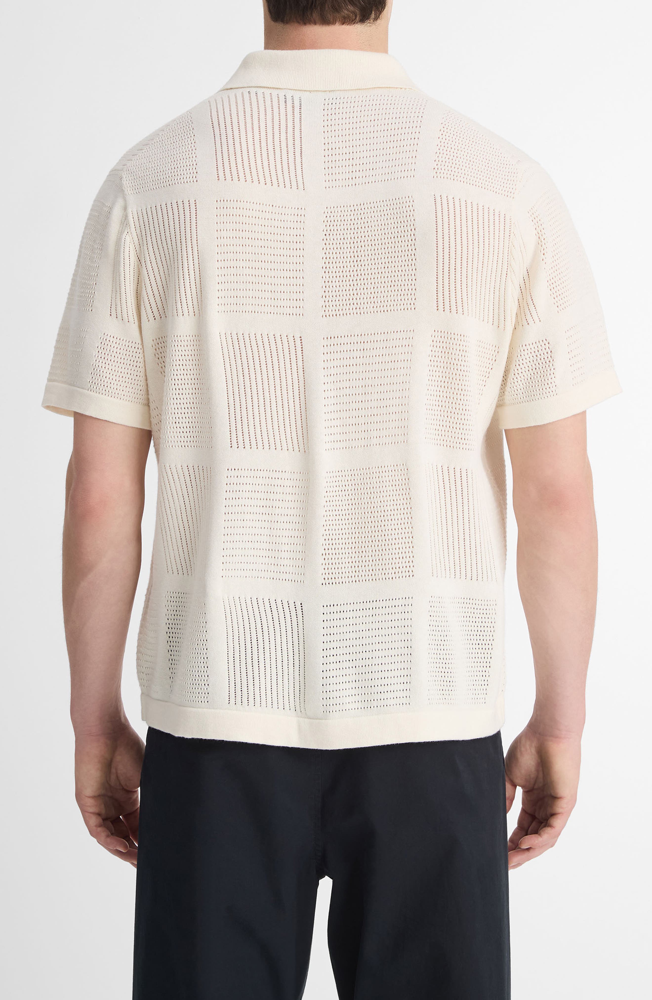Patchwork Pointelle Short Sleeve Cardigan - image 4