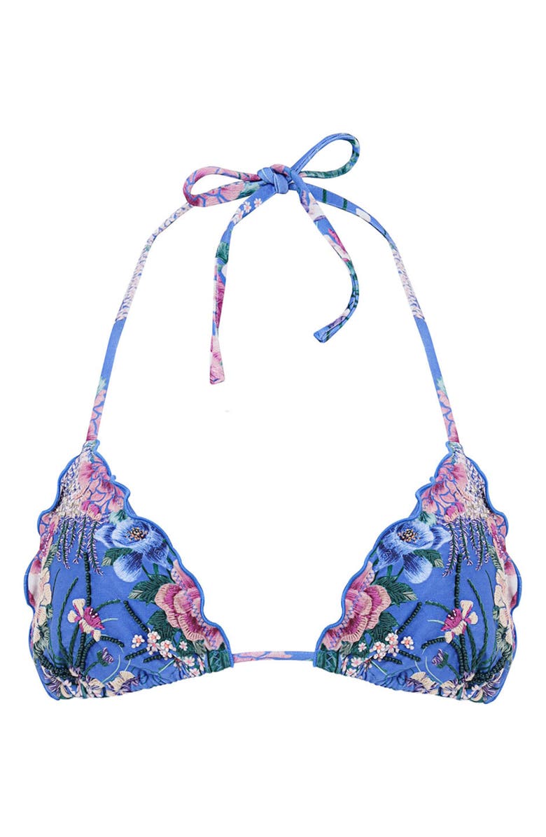 Agua Bendita Lolita Ivy Triangle Bikini Top, Alternate, color, Blue