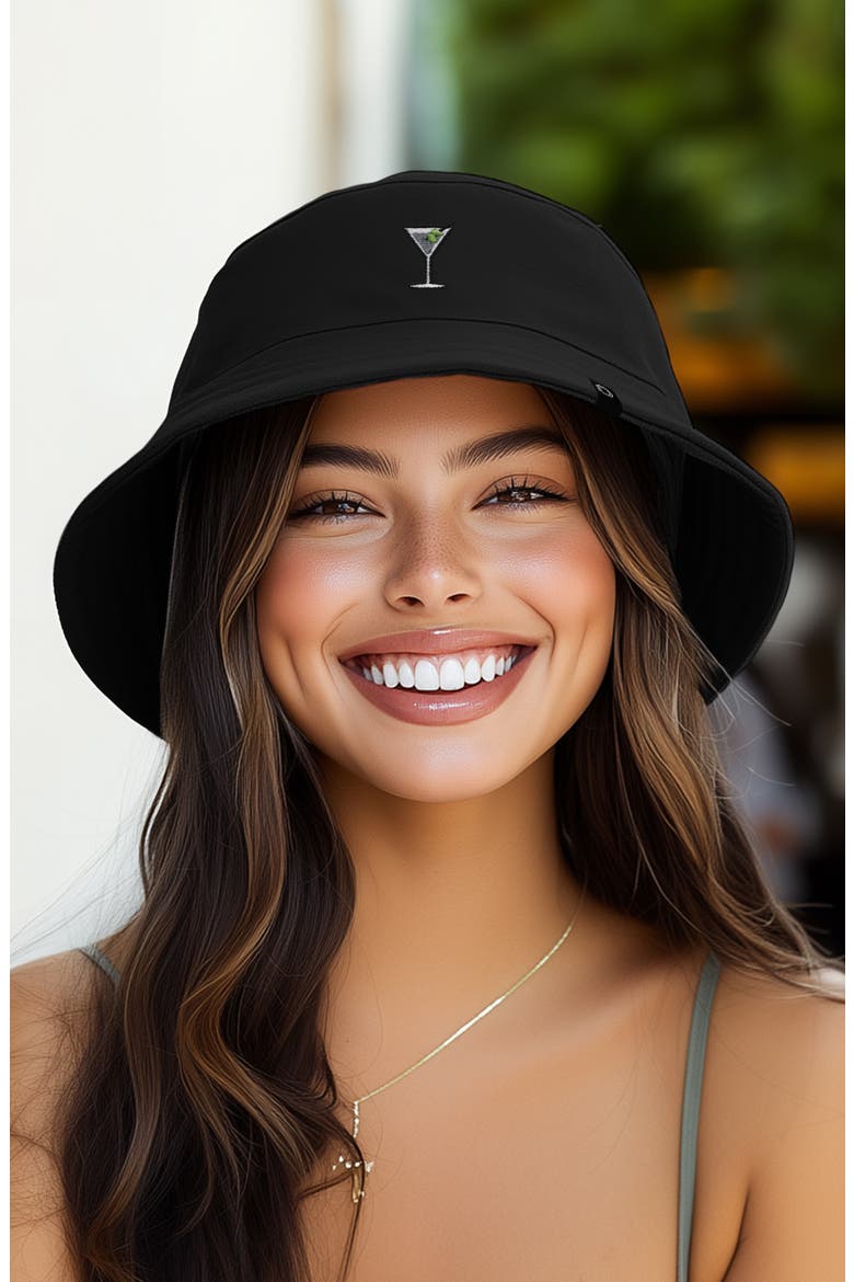 Martini Bucket Hat, Alternate, color, Black