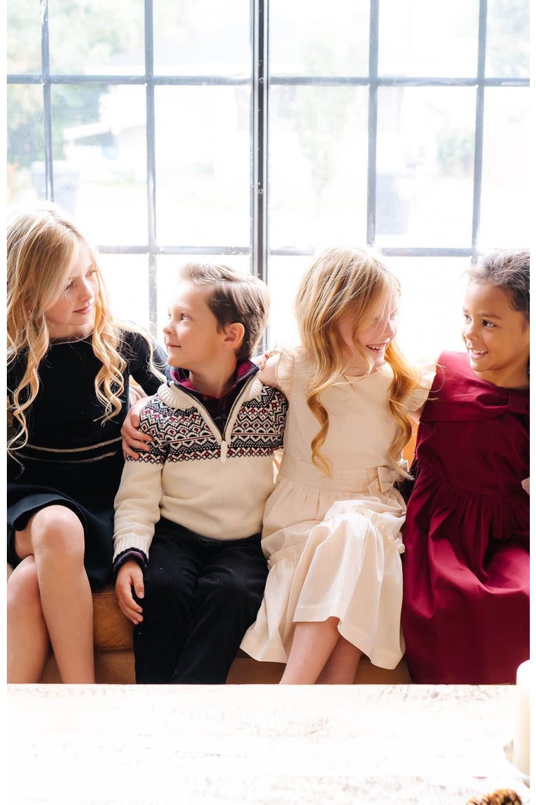 Boys' Organic Half Zip Ski Sweater, Kids, Alternate, color, Ivory City Fair Isle