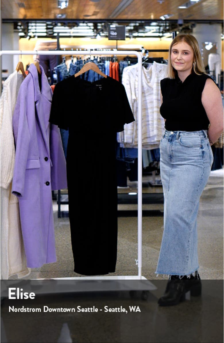 Flutter Sleeve Faux Wrap Midi Dress, sales video thumbnail