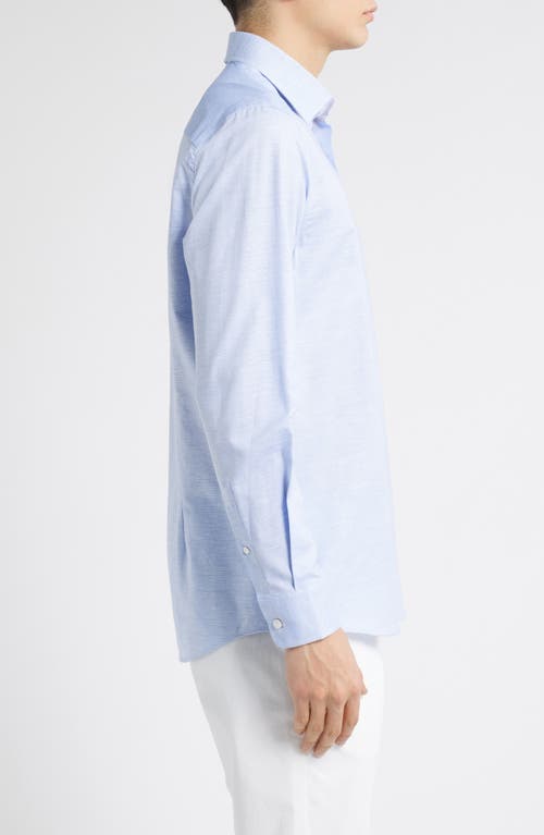 Jack Victor Danforth Stretch Cotton & Linen Blend Dress Shirt In Blue
