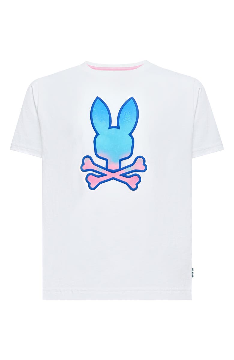 Psycho Bunny Kids' Caspian Bunny Graphic T-Shirt, Main, color, White