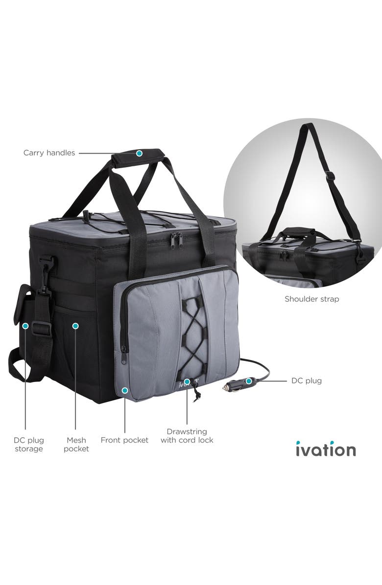 Ivation 18L Electric Cooler Bag, Alternate, color, Black