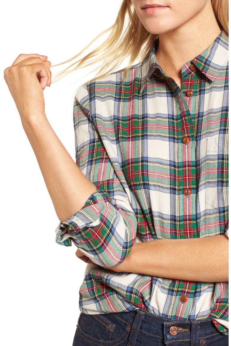 Buffalo Plaid Boy Shirt, Alternate, color, PALE OAK OCEAN GREEN