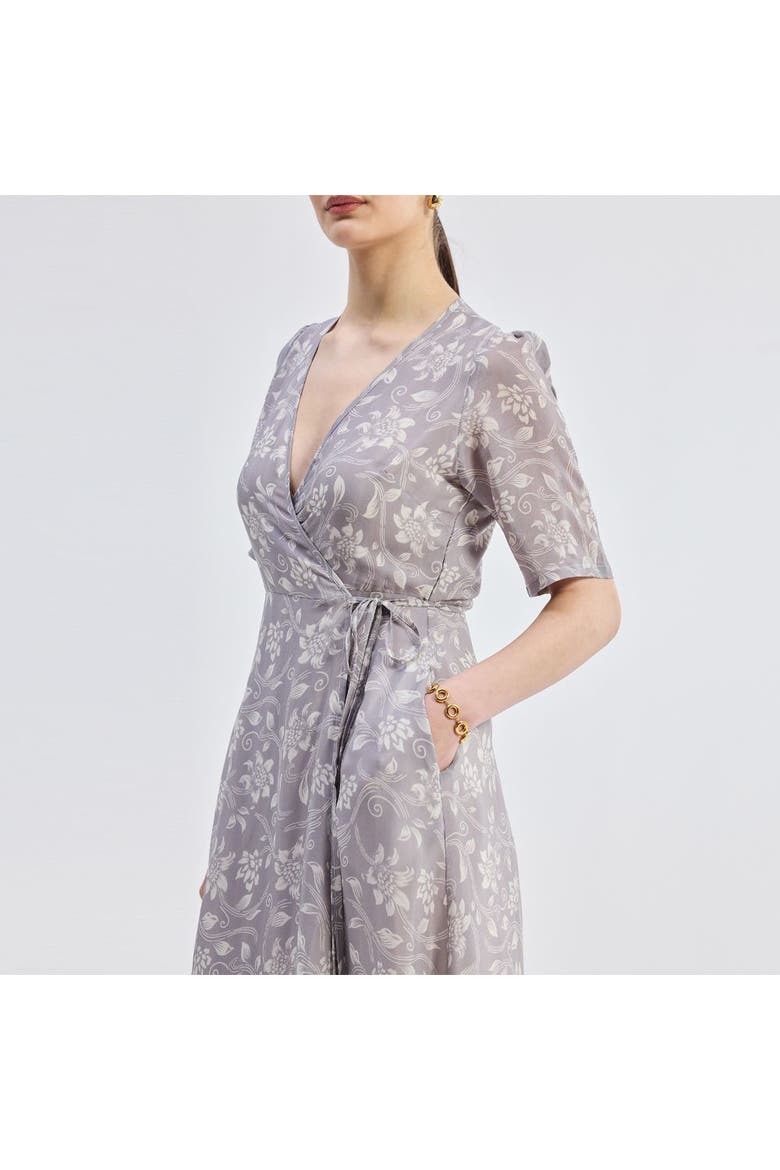 Maxi Wrap Floral dress in Vintage Vines, Alternate, color, Vintage Vines