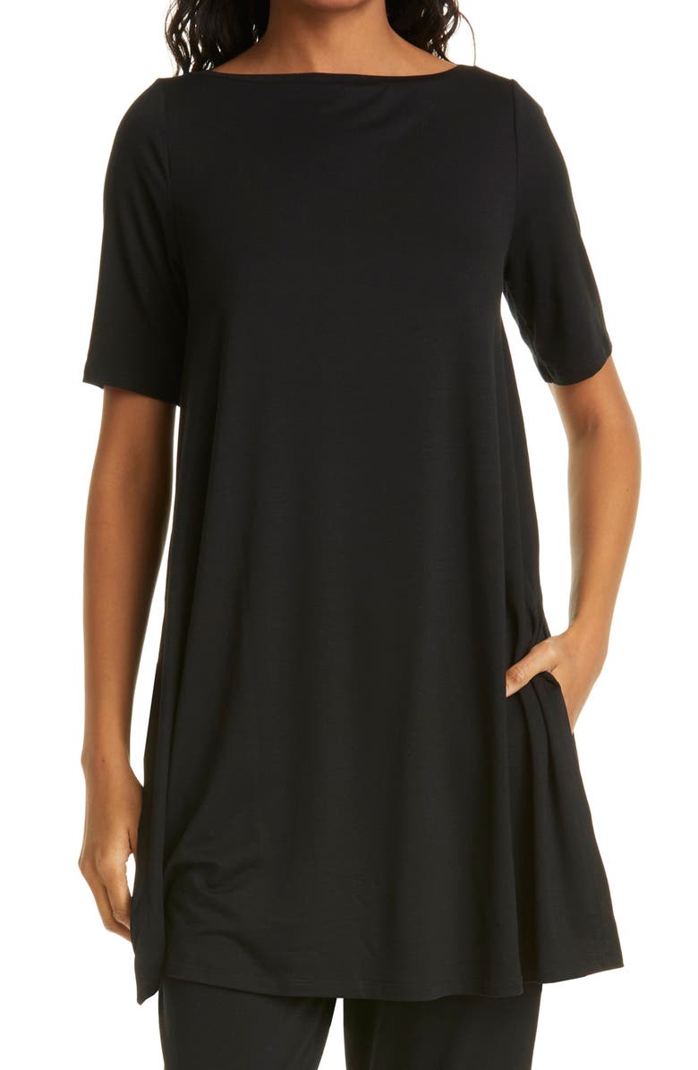 Eileen Fisher Boat Neck Jersey Tunic, Alternate, color, 