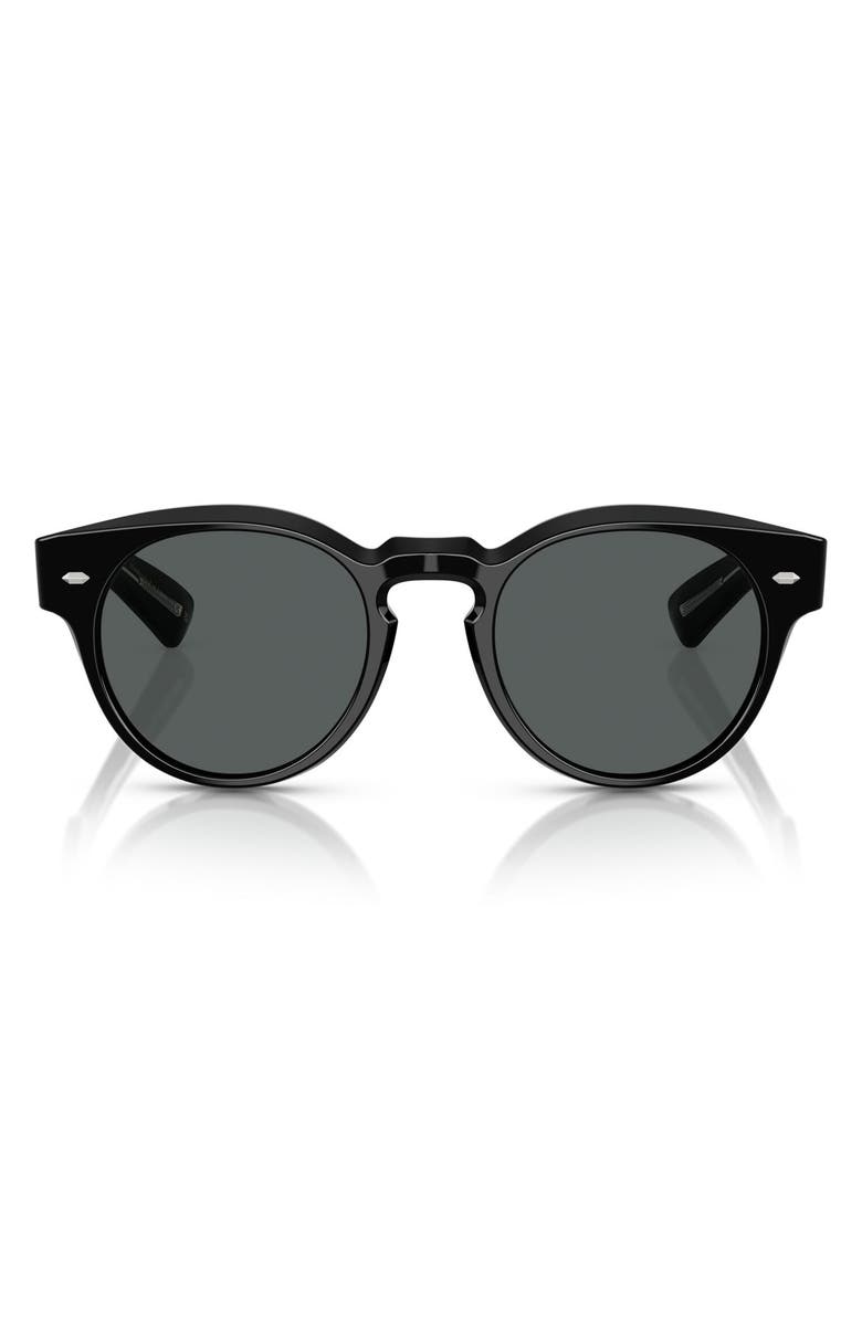 Oliver Peoples Hayton 49mm Polarized Small Phantos Sunglasses, Main, color, Black / Midnight Express Polar