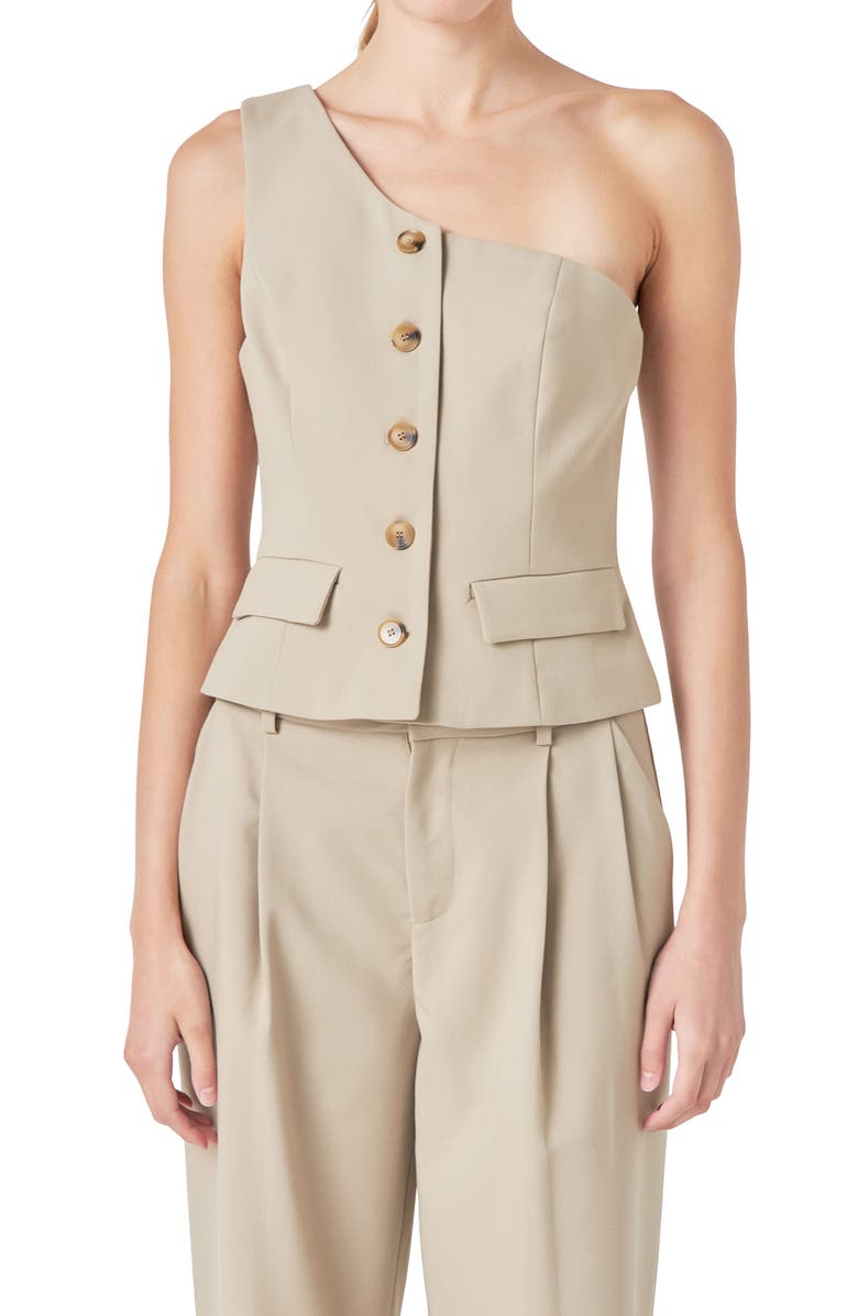 Grey Lab One-Shoulder Vest, Alternate, color, 