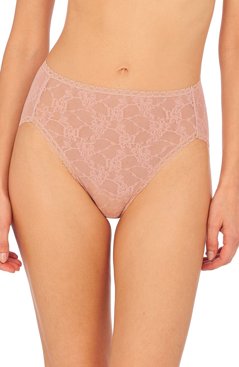 Natori Bliss Allure Lace French Cut Panties, Main, color, Rose Beige