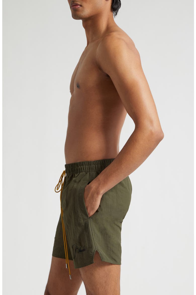 Radiator Nylon Swim Trunks, Alternate, color, MOSS GREEN/ BLACK