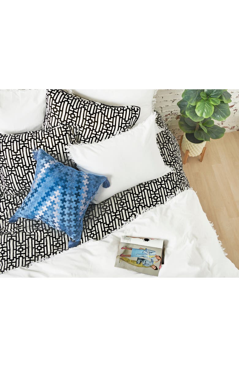 carol & frank 26" x 26" Naya Geometric Cotton Euro Sham - Machine Washable, Alternate, color, Black