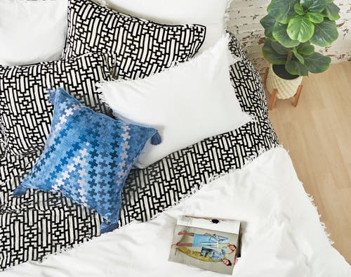 Carol & Frank Naya Geometric Cotton Standard Pillow Sham In Black