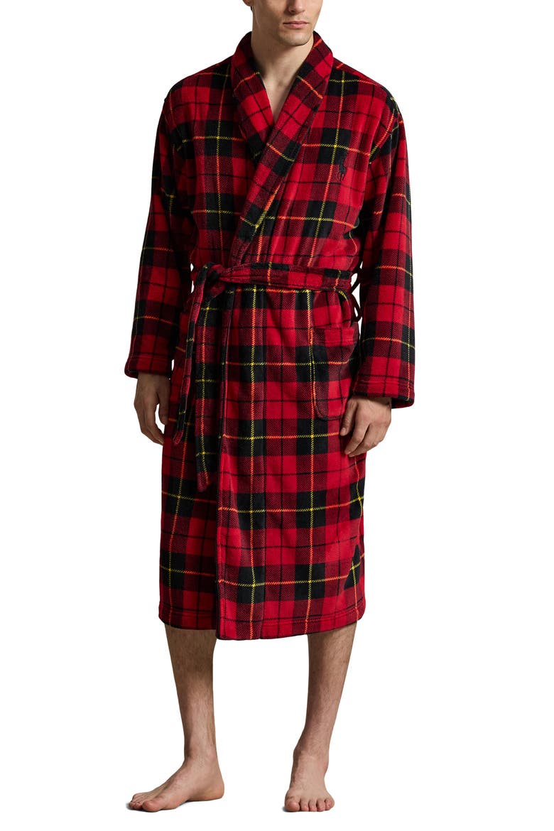 Plaid Flannel Robe, Main, color, MALCOLM MODERN TARTAN RED