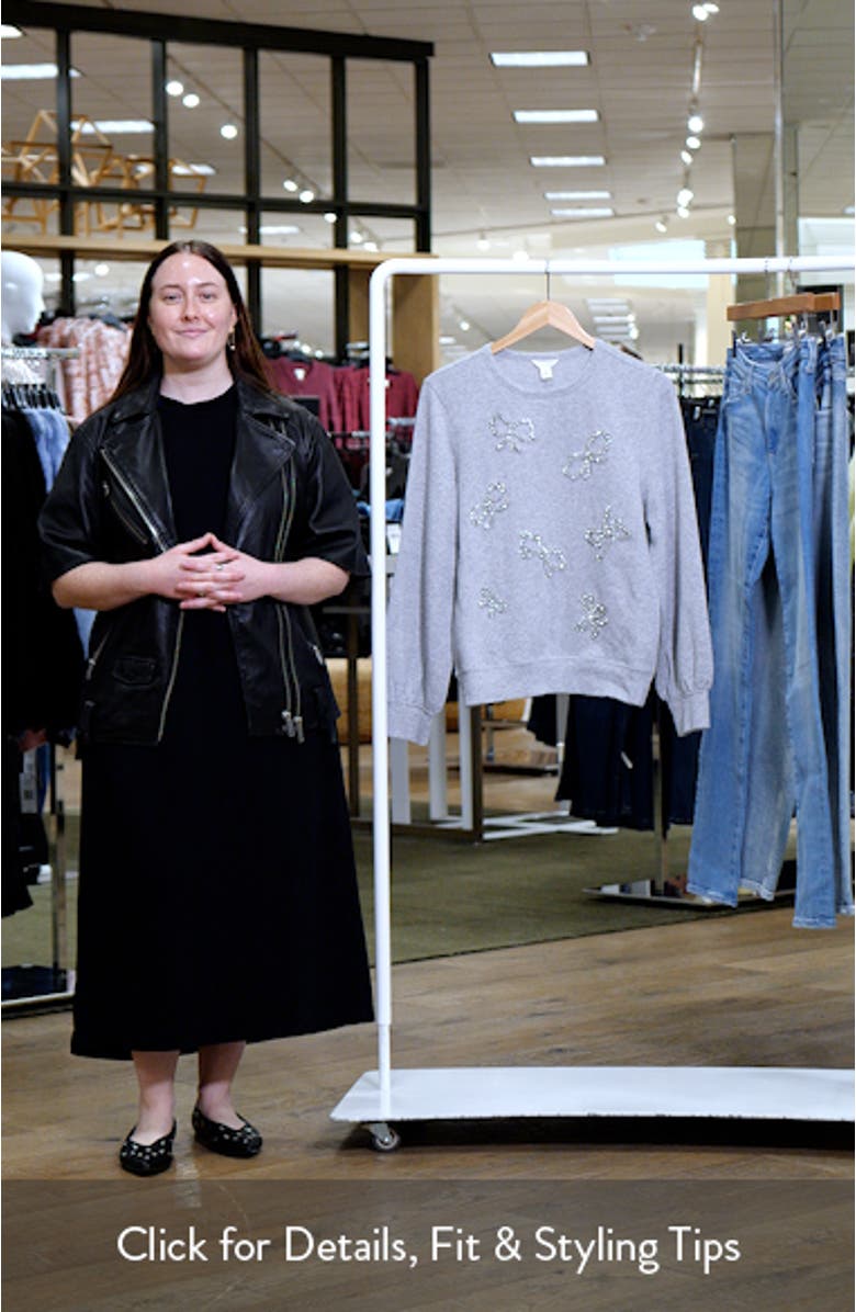 Crystal Bow Embellished Sweatshirt, sales video thumbnail