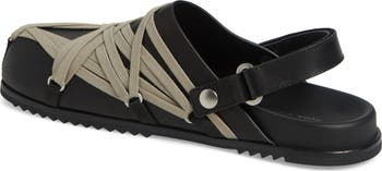Megalace leather slingback clogs メガレース サンダル Megalace leather slingback clogs in black - Rick Owens