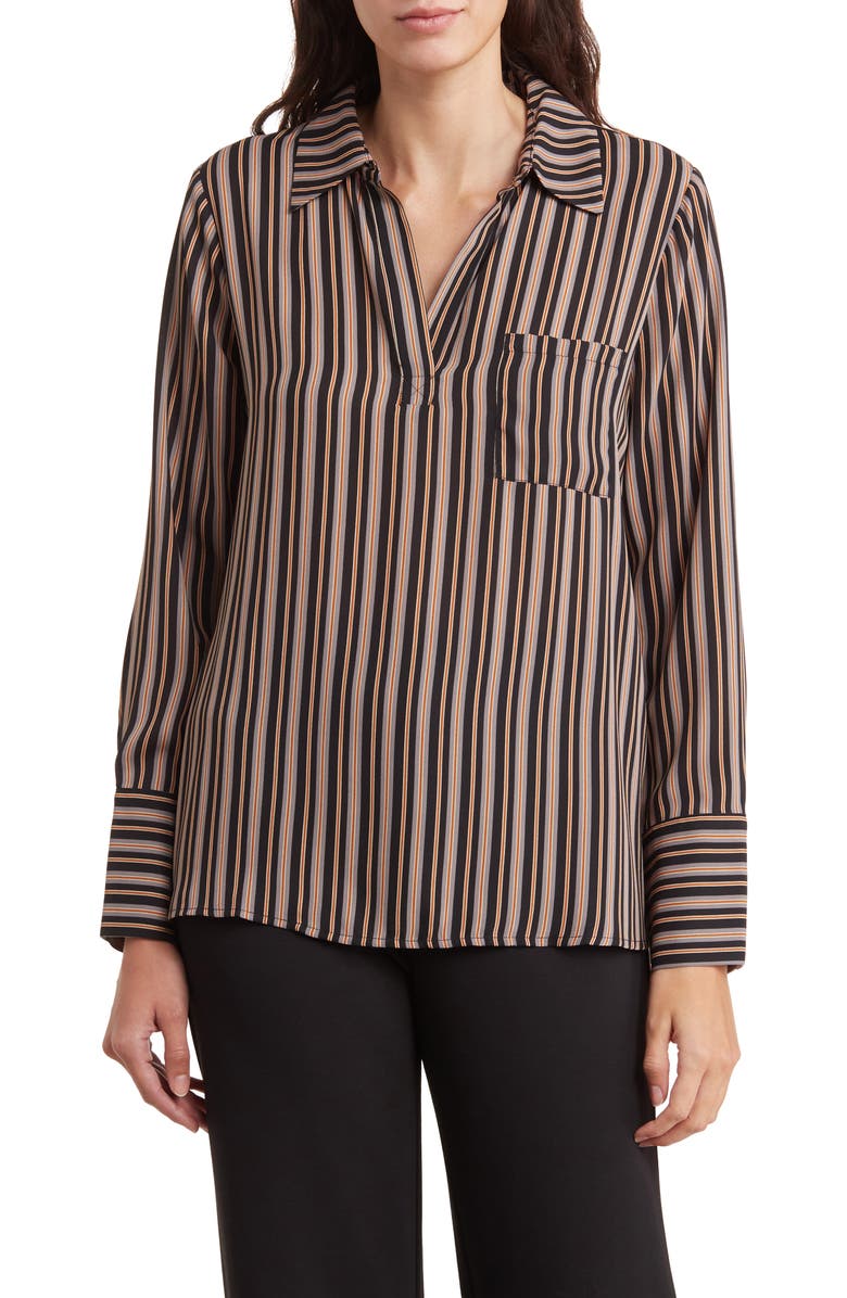 Pleione Long Sleeve Pocket Tunic Shirt, Main, color, 