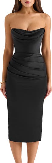 Santana Strapless Satin Cocktail Dress