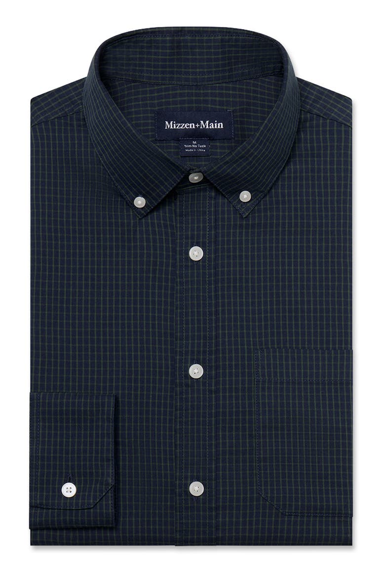 Kennedy Trim Fit Grid Button-Down Shirt, Alternate, color, NAVY EVERETT GRID
