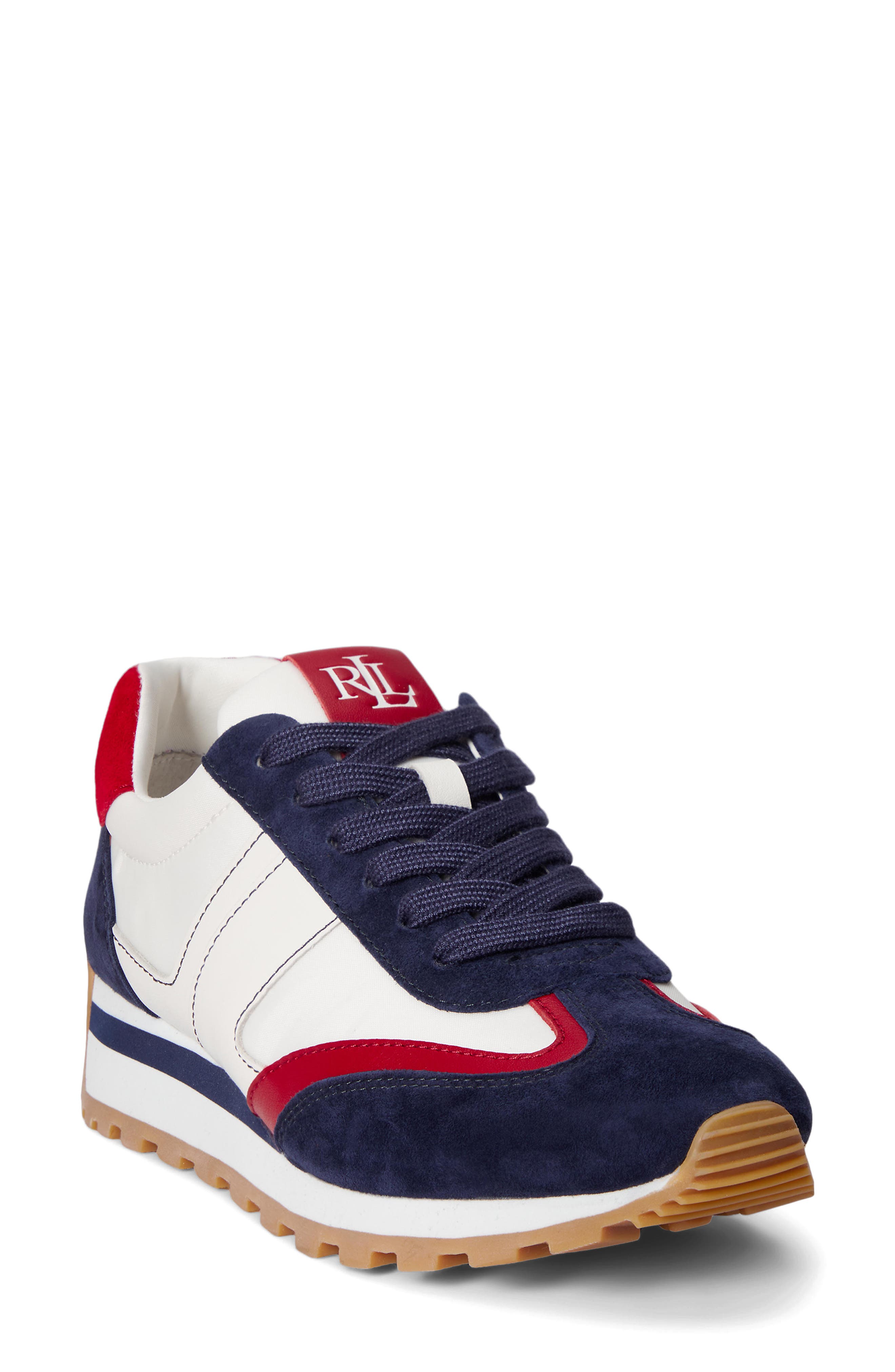 Ralph Lauren Dani Sneaker, Alternate, color, Festive Red/ White/ Navy
