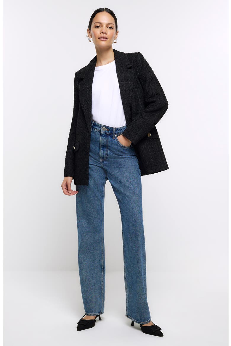 Bouclé Blazer, Alternate, color, BLACK