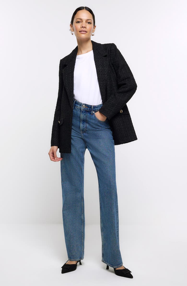 River Island Bouclé Blazer, Alternate, color, 