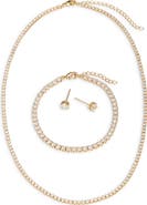 Chelsea28 Cubic Zirconia Tennis Necklace, Bracelet & Earring Set
