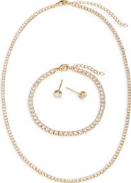 Chelsea28 Cubic Zirconia Tennis Necklace, Bracelet & Earring Set