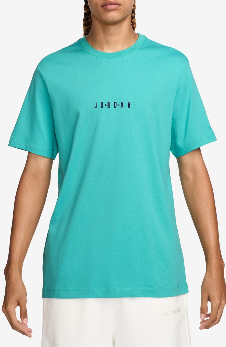 Nike Jordan Embroidered Crewneck T-Shirt, Main, color, Washed Teal/ Midnight Navy