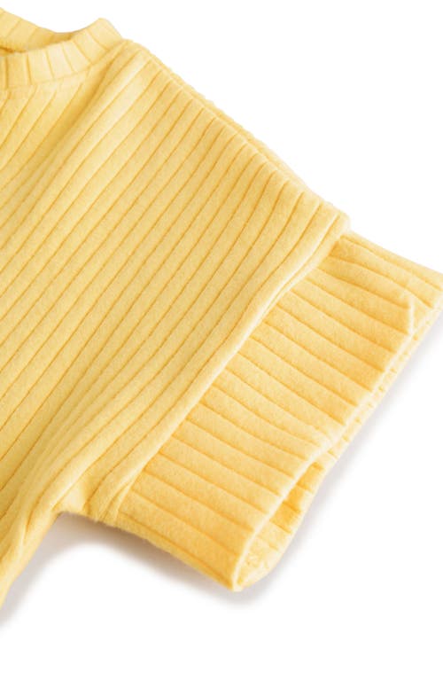 Next Kids' Peplum Cotton Rib T-shirt & Shorts Set In Yellow