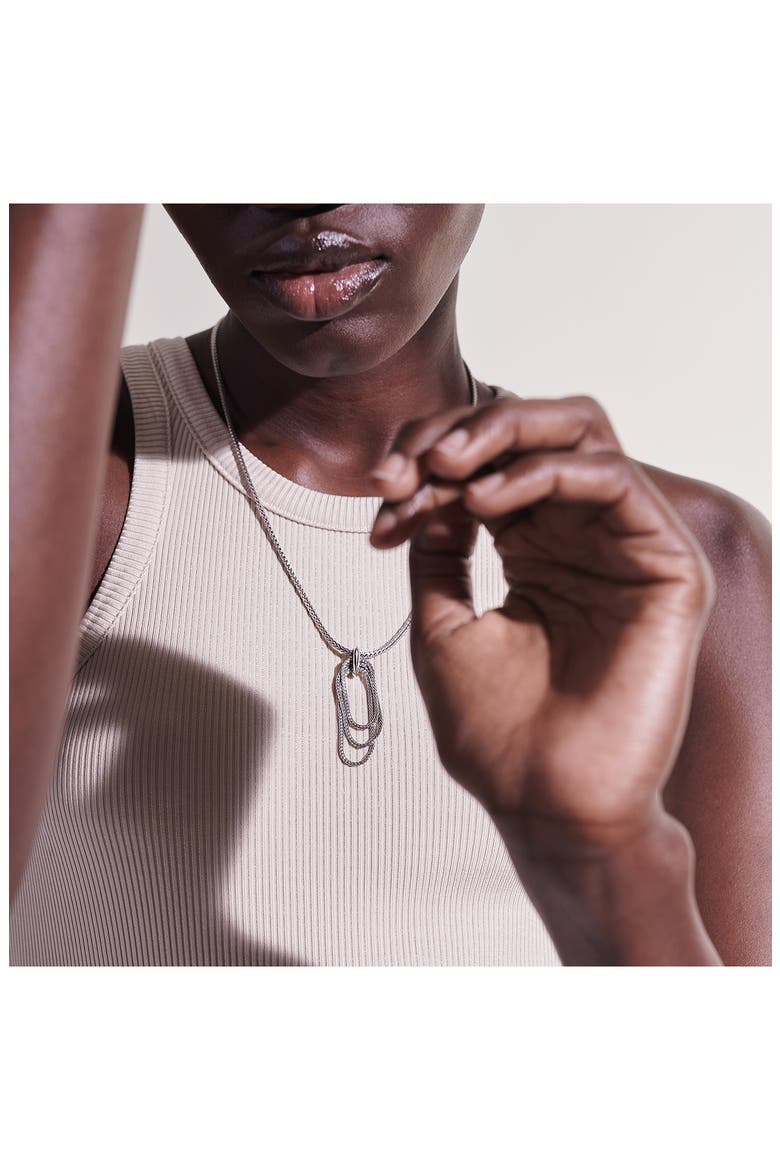 Classic Chain Link Drop Pendant Necklace, Alternate, color, SILVER