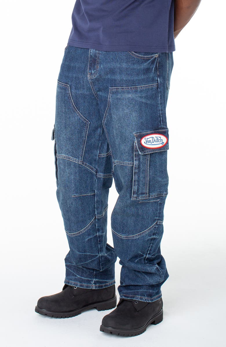 Von Dutch Baggy Straight Cargo Hunter Pant, Main, color, Eclipse Fade