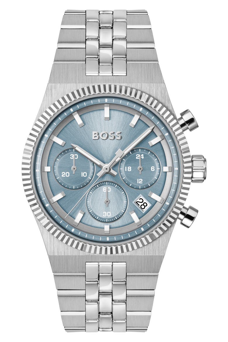 Candor Prime Chronograph Bracelet Watch, 41mm, Main, color, BLUE