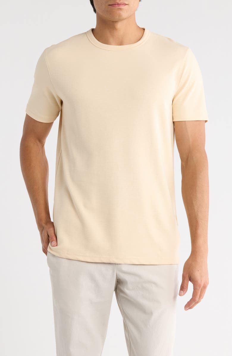 DENIM AND FLOWER Textured T-Shirt, Main, color, Sand