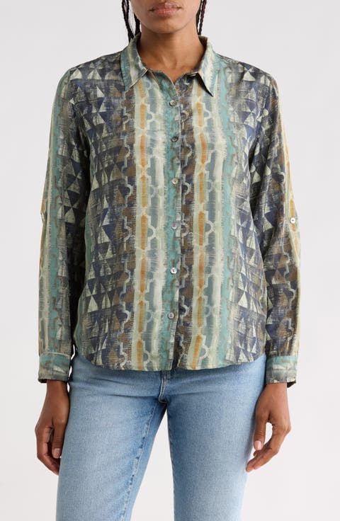 Roll Tab Sleeve Button-Up Shirt