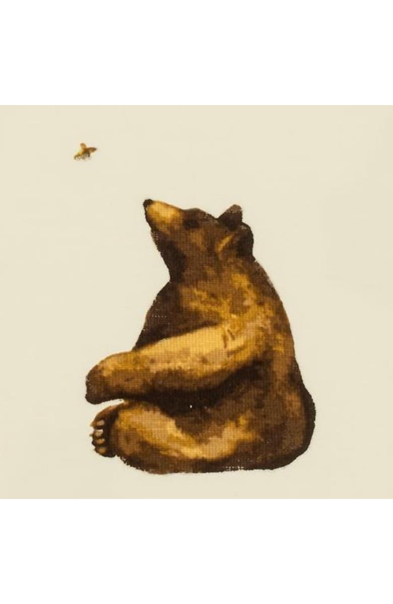 Milkbarn Ruffle Zipper Footed Romper, Alternate, color, Honey Bear