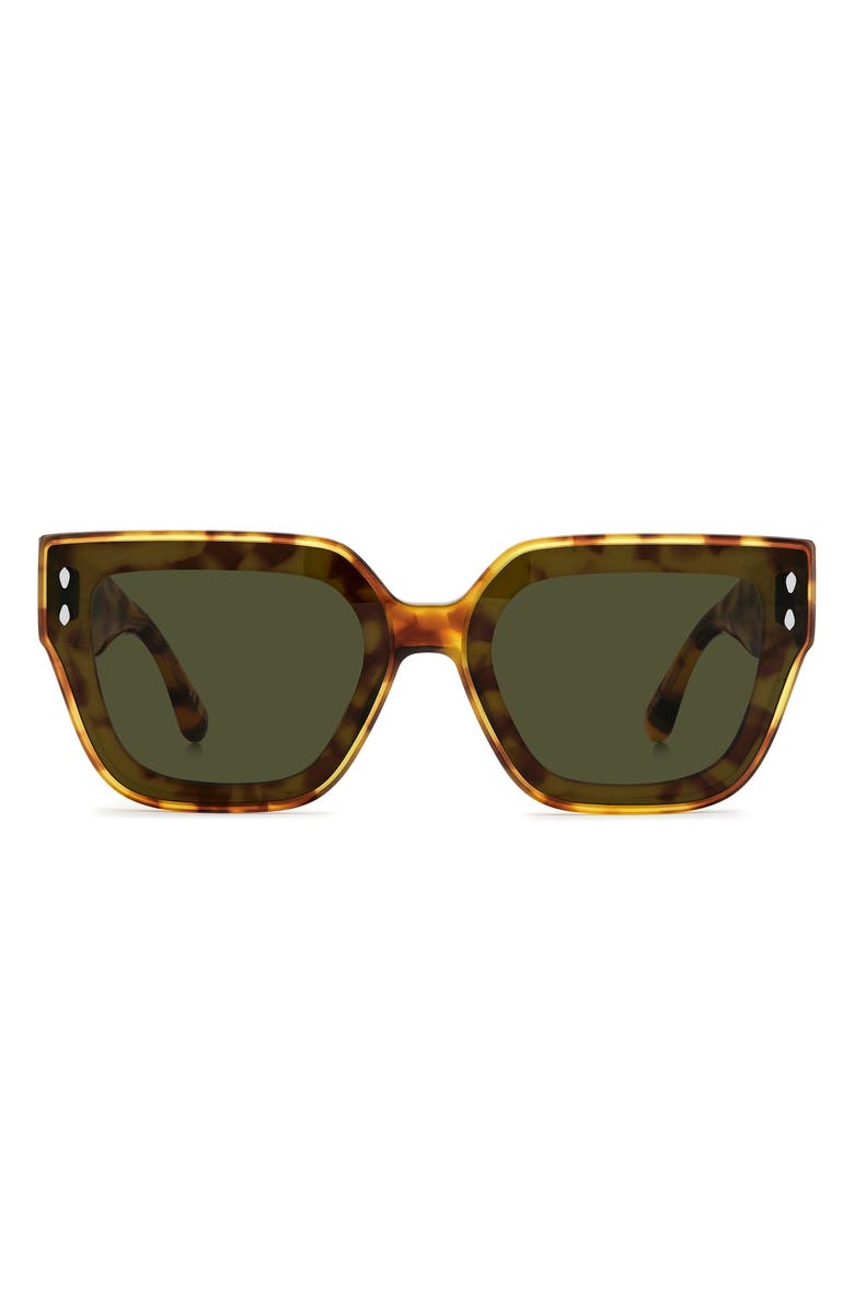 Isabel Marant 65mm Oversize Rectangular Sunglasses, Main, color, Havana Honey/ Green
