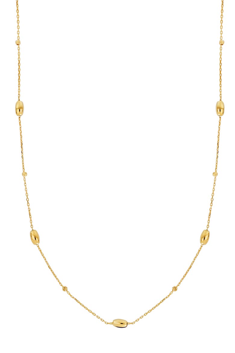 14K Gold Beaded Station Necklace (Nordstrom Exclusive), Main, color, 14K YELLOW GOLD
