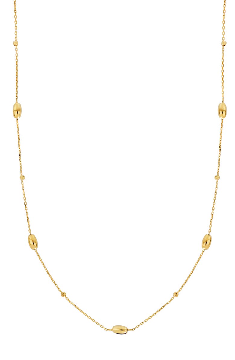Bony Levy 14K Gold Beaded Station Necklace, Main, color, 14K Yellow Gold