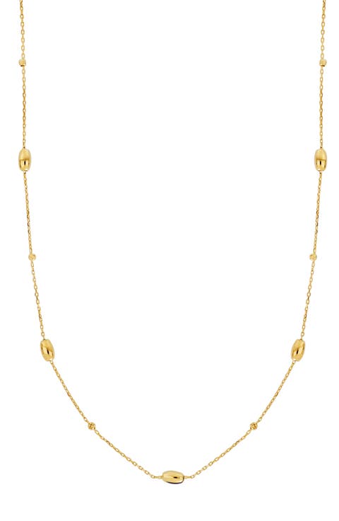 14K Gold Beaded Station Necklace (Nordstrom Exclusive)