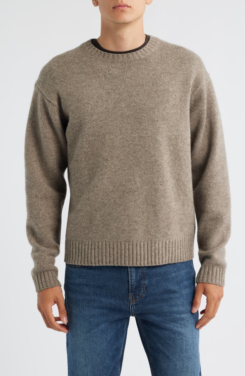 FRAME Yak Hair & Merino Wool Sweater, Main, color, Dark Taupe
