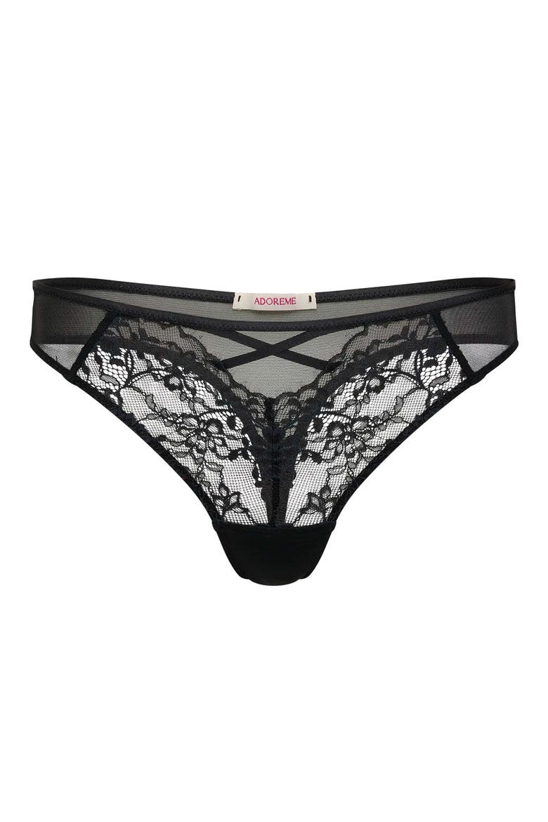 Mila Thong Panties, Alternate, color, Black