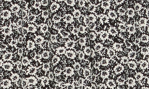 Melrose And Market Drawstring Trumpet Skirt In Black- Ivory Sketch Blossom