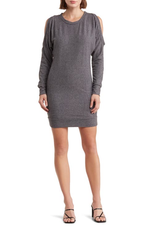 Cold Shoulder Long Sleeve Body-Con Dress