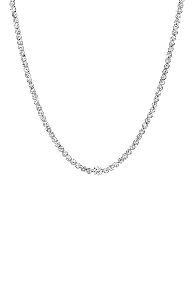 Bearfruit Jewelry Celeste Statement Tennis Necklace, Main, color, Silver