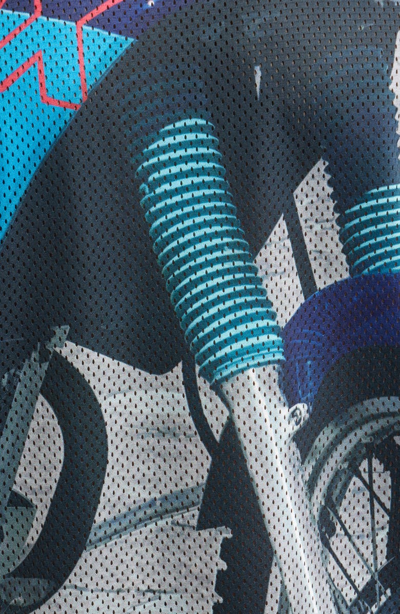 JUNGLES Marseille Boxy Moto Mesh Jersey Top, Alternate, color, Multi