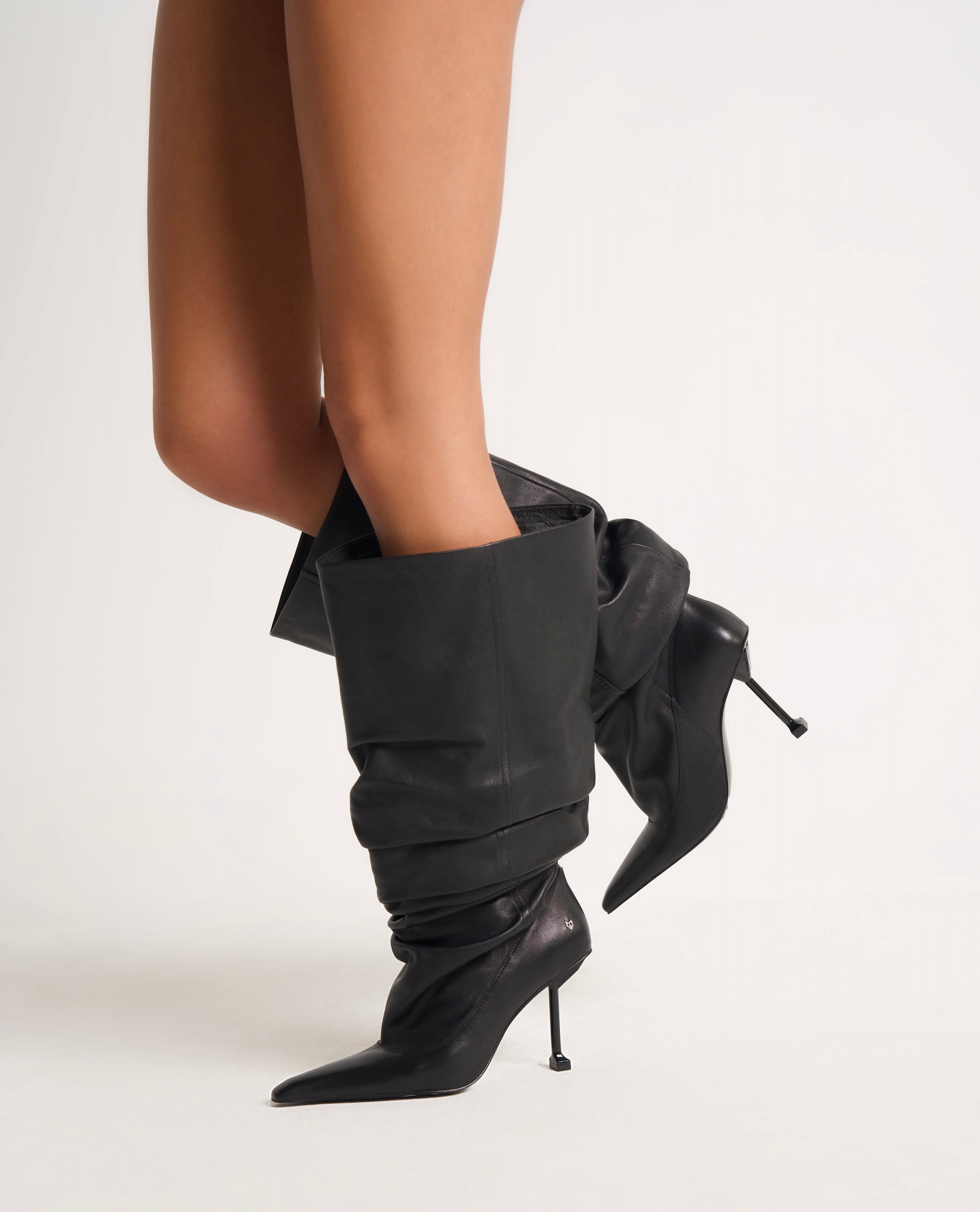 Naked Wolfe Vern Crinkle Patent Leather Boot, Alternate, color, Black