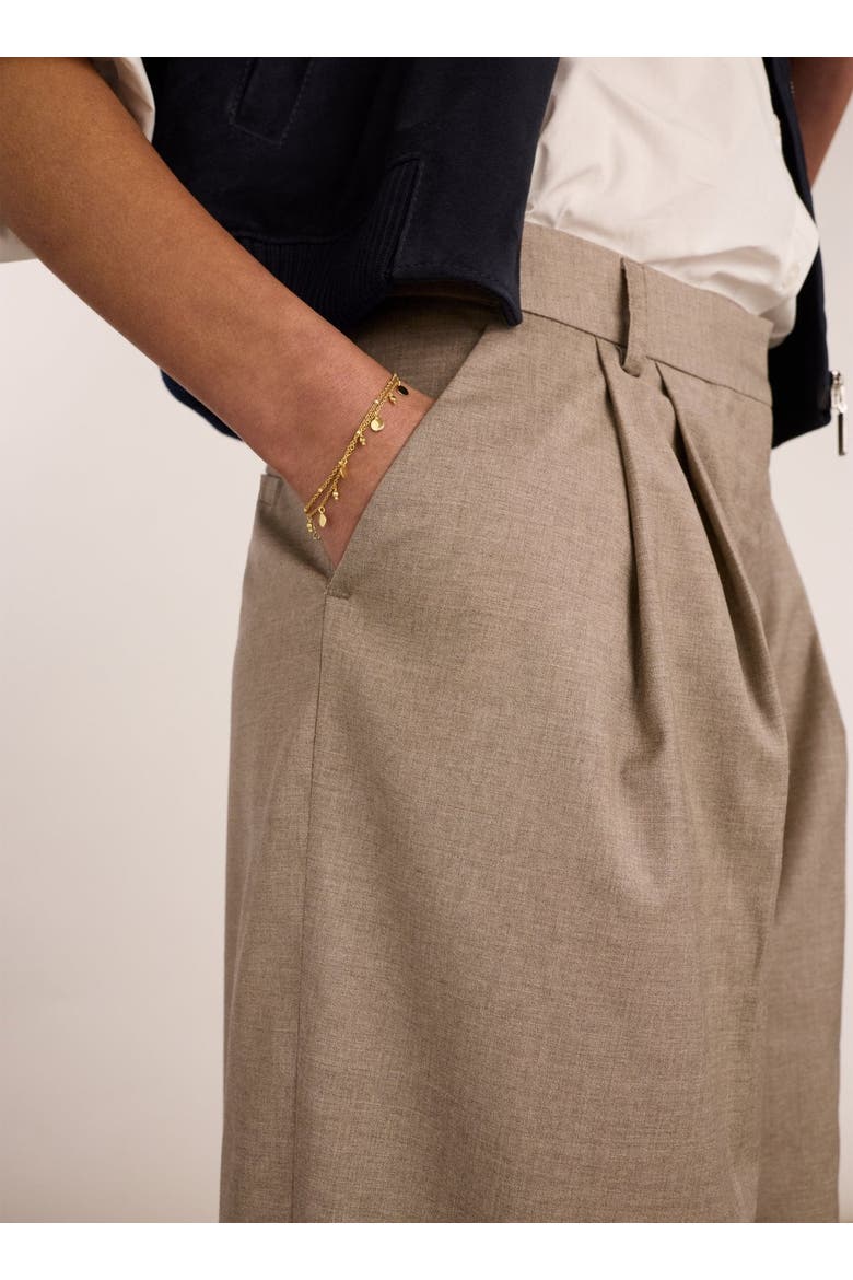 Mika Cool Wool Wide Leg Trousers, Alternate, color, Natural
