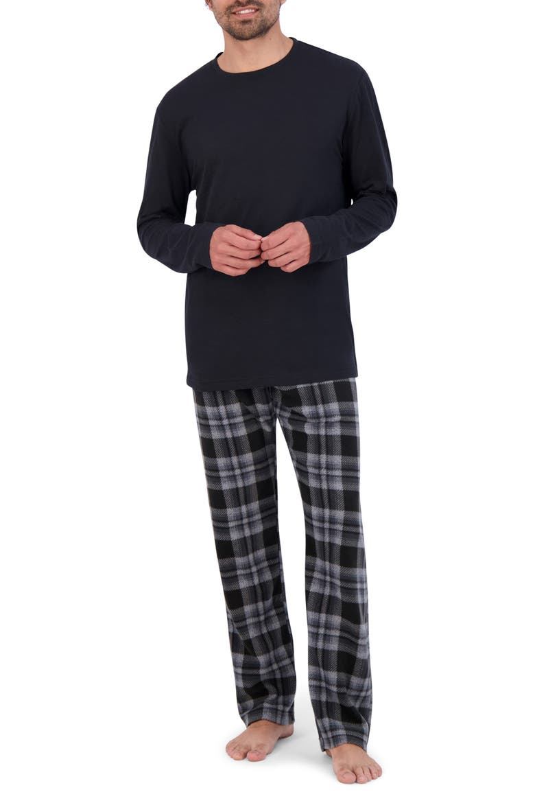 Flannel Sleep Set, Main, color, BLACK PLAID